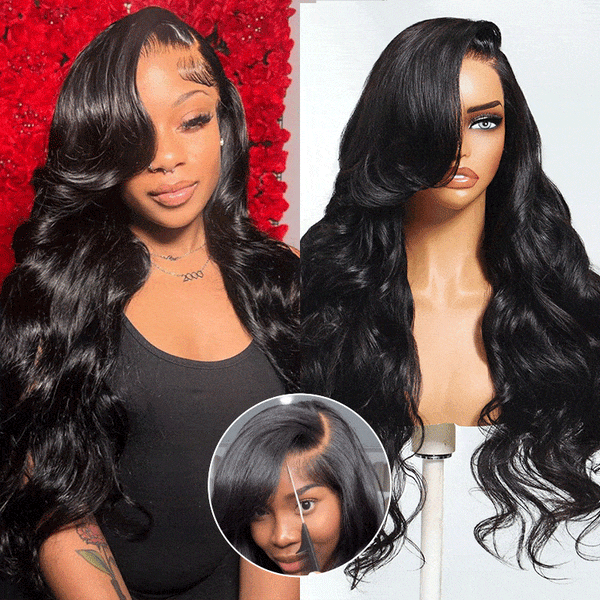 Klaiyi 13x4 Pre-Everything™ Loose Wave Lace Frontal Wig With Face-Framing Layers And Side-Swept Bangs Glueless Human Hair Wig