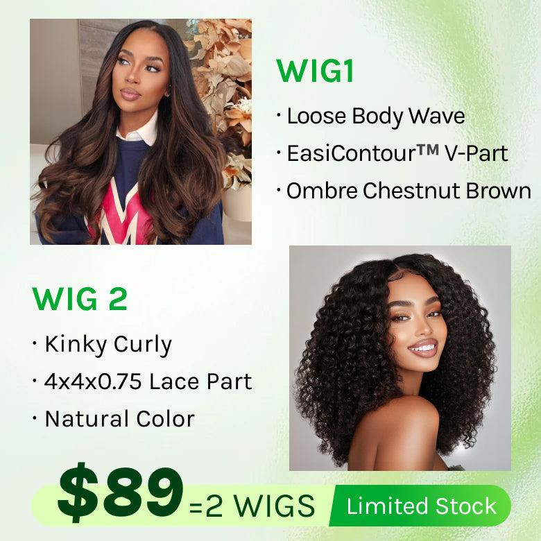 2WIGS=$89 | Klaiyi Bogo Free Buy 1 Get 2 Wigs VIP Member Super Flash Sale