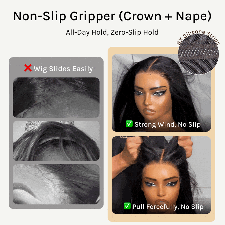 Klaiyi Yaki Straight Put On and Go Glueless Lace Wigs 7x5 Bye Bye Knots Human Hair Lace Wig