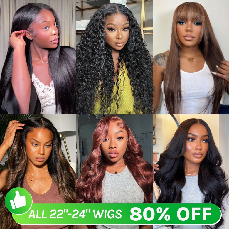 80%OFF| 22"-24" Premium Wigs Different 7 Styles VIP Member Flash Sale 100% Human Hair