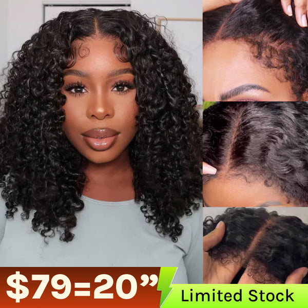 $79=20" Wig | Klaiyi 4C Kinky Edge Wig Realistic Super Natural 4C Kinky Curly 7x5 Bye Bye Knots Wig Flash Sale