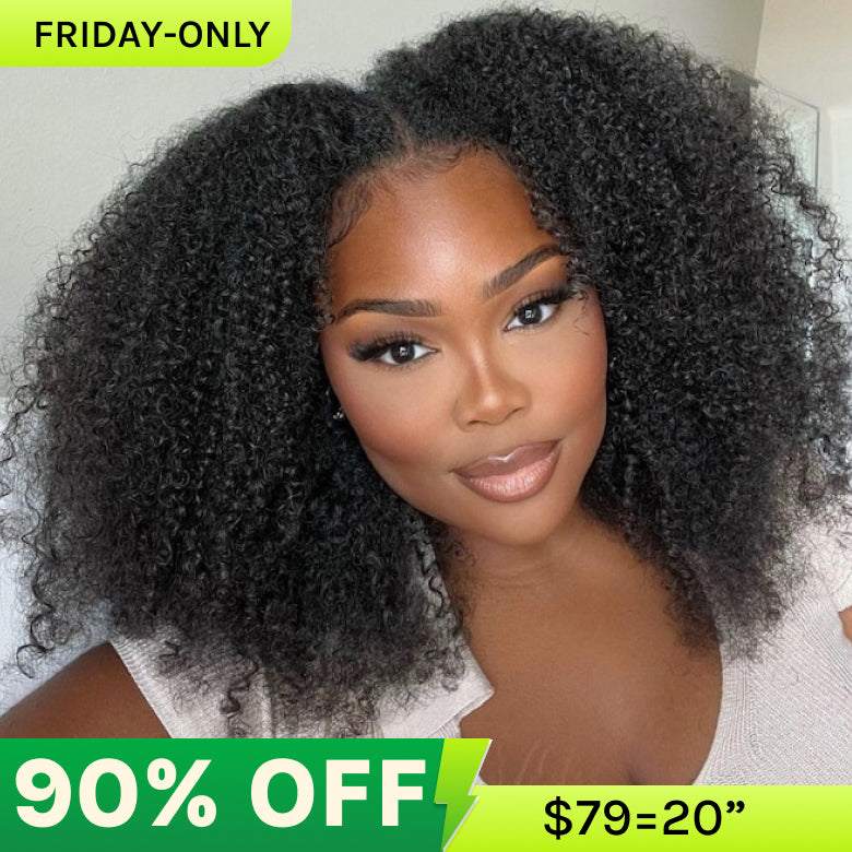 $79 Get 20" Wig | Klaiyi Up To 90% Off 4c Kinky Curly Vpart Wigs Meets Real Scalp No Leave Out Upgraded Upart Wigs Flash Sale