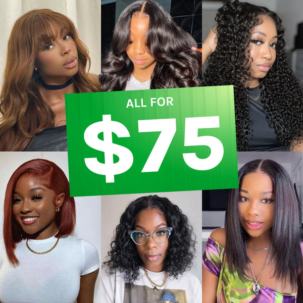 All For $75| Monday All Wigs Flash Sale Included 6 Different Styles VIP Member Limited Stock Limited Time