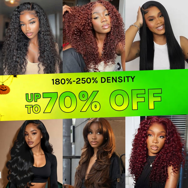 70%OFF | 180%-250% Density Premium Wigs Different 7 Styles VIP Member Flash Sale 100% Human Hair
