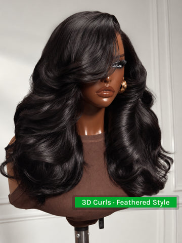 Klaiyi 13x4 Pre Everything Loose Body Wave Glueless Frontal Wig With Elastic Drawstring Human Hair Wig Flash Sale