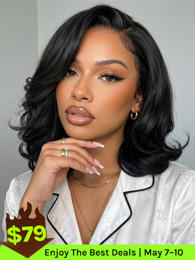 Klaiyi Light Yaki Straight Put On & Go Glueless Bob Wig 7x5 Lace Closure Wig Beginner Friendly Human Hair Wig Flash Sale