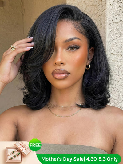Klaiyi Light Yaki Straight Put On & Go Glueless Bob Wig 7x5 Lace Closure Wig Beginner Friendly Human Hair Wig Flash Sale