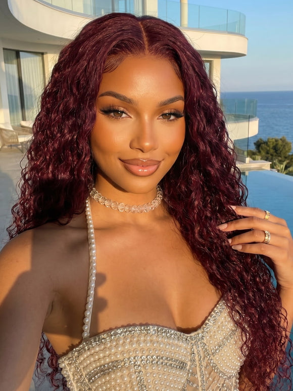 Perruque Klaiyi Ombre Brown Balayage Highlight Body Wave 7x5 Bye Bye Knots, précolorée, sans colle, en cheveux humains et dentelle. 