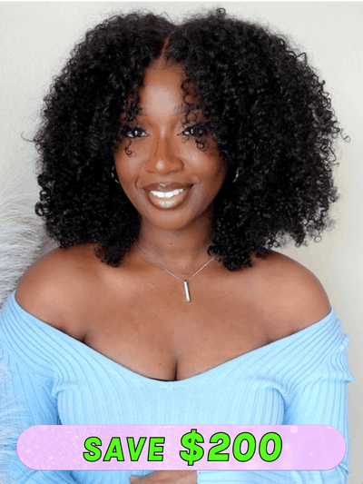 SAVE $200| 13x4 Lace Kinky Curly Natural Wigs 100% Human Hair VIP Member Flash Sale