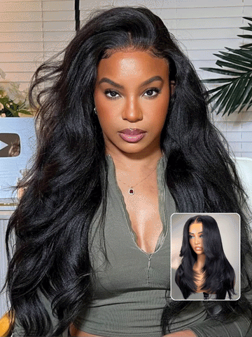 Klaiyi Yaki Straight Put On and Go Glueless Lace Wigs 7x5 Bye Bye Knots Human Hair Lace Wig