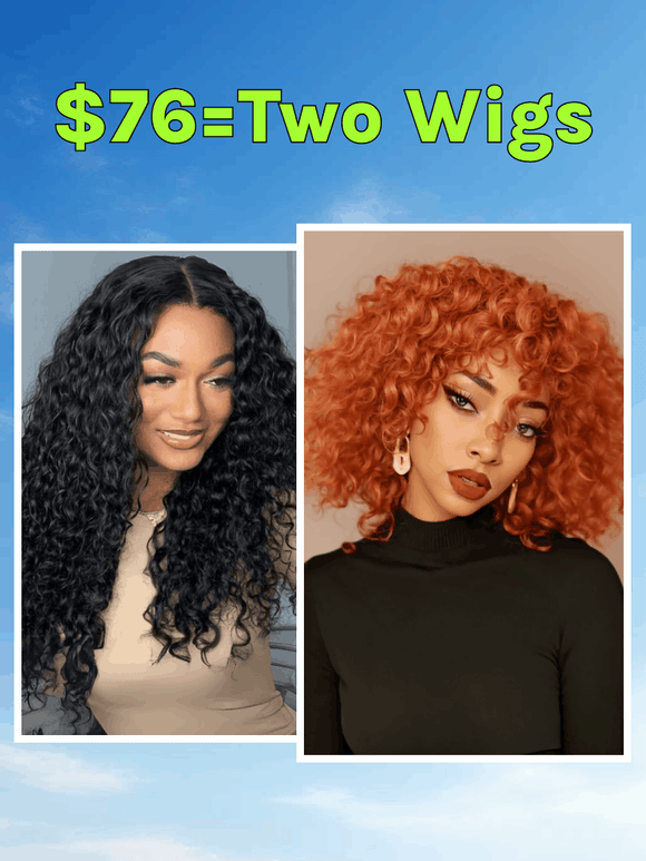 Brand Day | Klaiyi $76 Get 2 Wigs 100% Human Hair Special Offer Limited Stock Flash Sale
