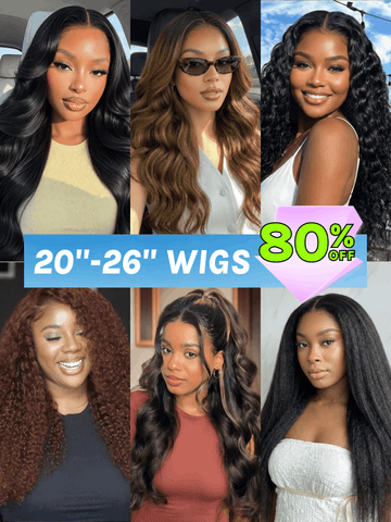 All 20"-26" Wigs 80% OFF | Weekend VIP Special Offer Super Sale 100% Human Hair Wig Limited Stock Flash Sale