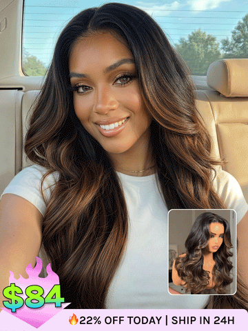 Klaiyi Ombre Chestnut Brown Yaki Straight Glueless Wig 7x5 No-Slip & 13x4 Pre-Everything Put On & Go Human Hair Wigs with Invisi Drawstring