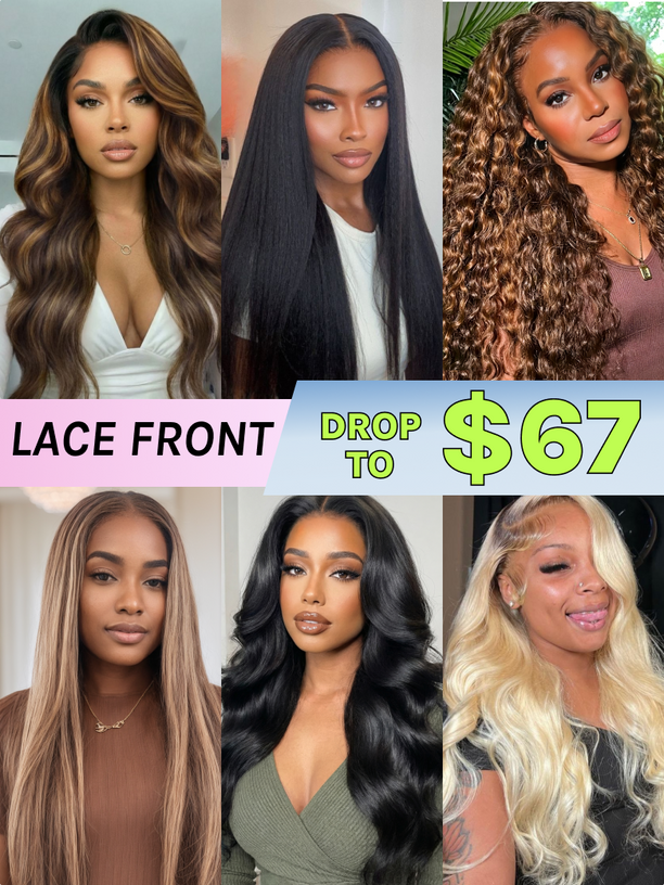 Drop To $67 Lace Front Wig VIP Member Sale 100% Human Hair Wig Bonus Sale Included Limted Stock Flash Sale