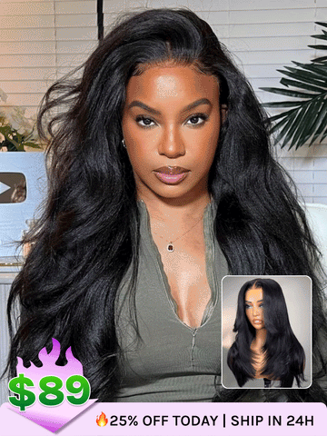 Klaiyi Yaki Straight Put On and Go Glueless Lace Wigs 7x5 Bye Bye Knots Human Hair Lace Wig