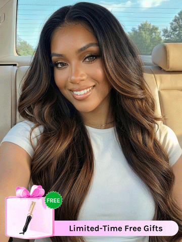 Klaiyi Ombre Chestnut Brown Yaki Straight Glueless Wig 7x5 No-Slip & 13x4 Pre-Everything Put On & Go Human Hair Wigs with Invisi Drawstring