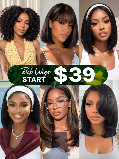 From $39 | Summer BOB Wigs Included Different Styles VIP Member Limited Stock Limited Time Flash Sale