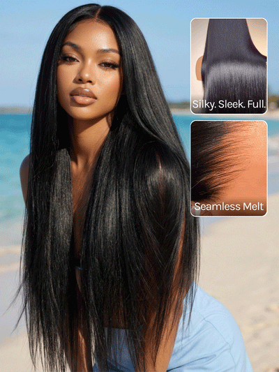 20inch Only $129 | Klaiyi Light Yaki Straight Put On & Go 7x5 & 13x4 Pre-Everything Glueless Human Hair Wig