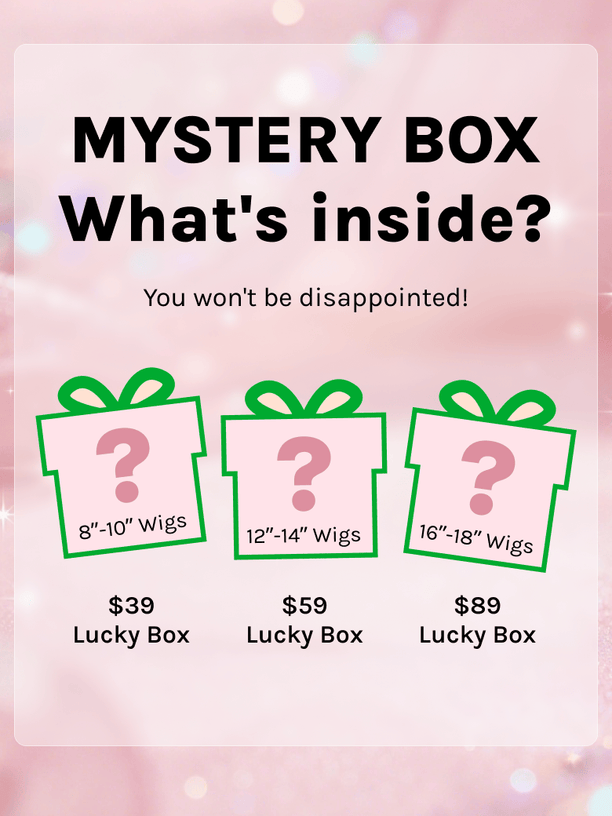 Klaiyi Mystery Box Include 10"-24" Lace Part Wig Valued $139-$359 Human Hair Wig Flash Sale