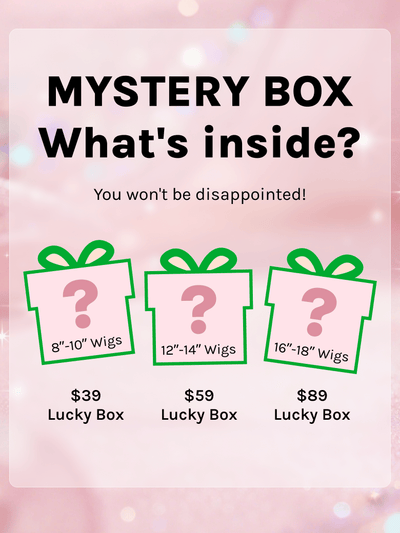 Klaiyi Mystery Box Include 10"-24" Lace Part Wig Valued $139-$359 Human Hair Wig Flash Sale