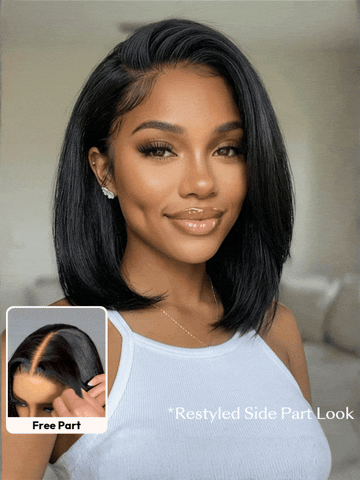 Klaiyi Light Yaki Straight Put On & Go Glueless Bob Wig 7x5 Lace Closure Wig Beginner Friendly Human Hair Wig Flash Sale