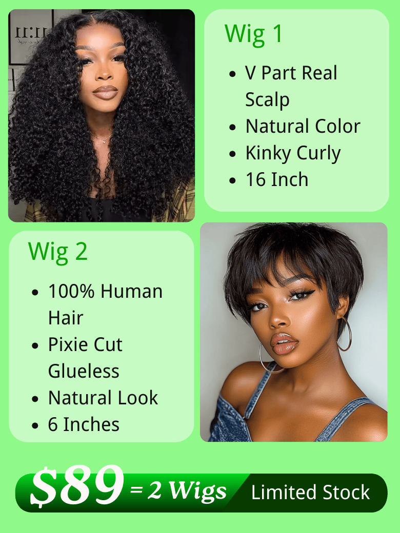 $89 Get 2 Wigs | Klaiyi BOGO Free Black Friday Special Offer Limited Stock Flash Sale