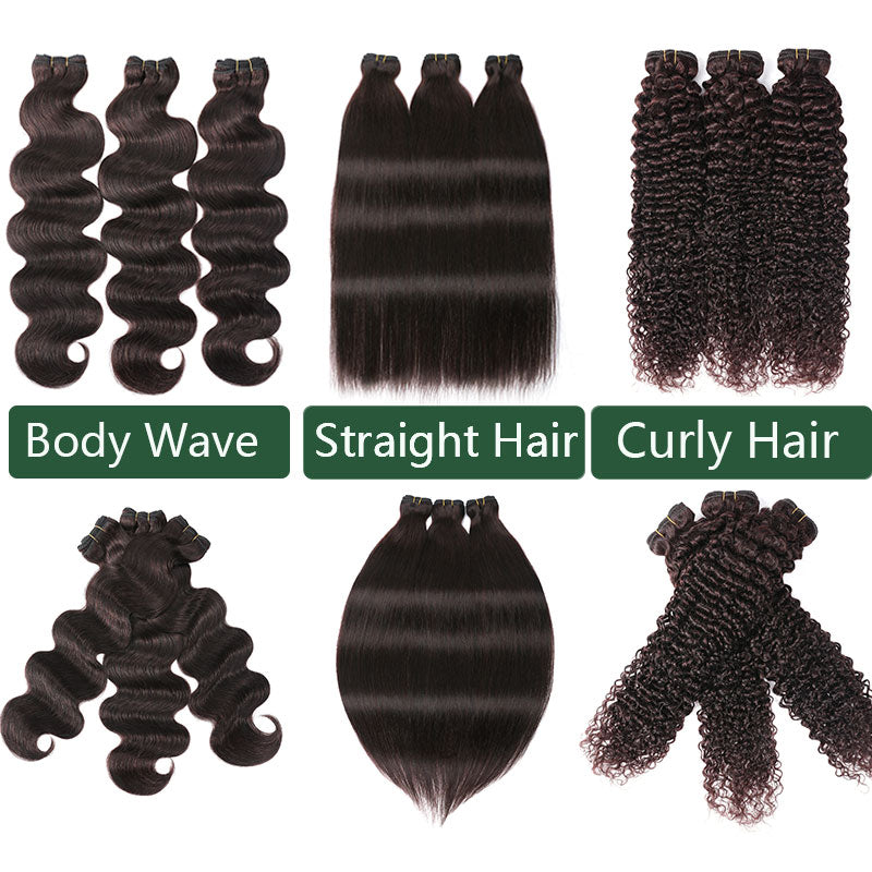 Klaiyi Clearance #2 Dark Brown Hair Bundles Body Wave/Straight Hair/Jerry Curly 2/3 Bundle Deals Flash Sale