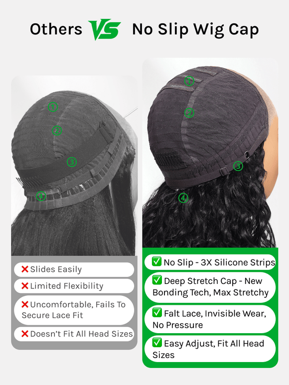 Klaiyi Wet&Wavy 2 in 1 Straight to Water Wave Dream Curls Wig 13x4 Put On And Go with Invisi Drawstring Human Hair