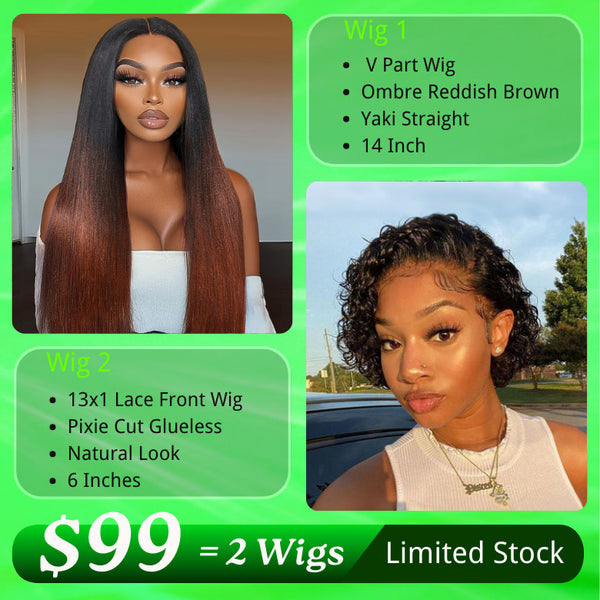 $99 Get 2 Wigs | Klaiyi BOGO Free Black Friday Special Offer Flash Sale
