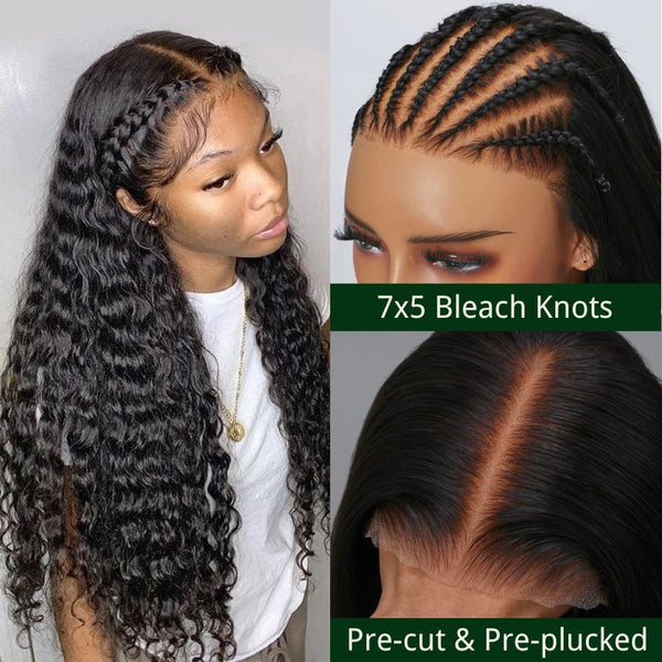 $200 OFF Over $201,Code:SAVE200 | Klaiyi Water Wave Put On and Go Glueless Lace Wig Human Hair Flash Sale