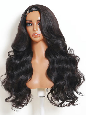 Klaiyi Klaiyi V-Part Glueless Wig Side-Part Blowout Waves with Face-Framing Layers & Adjustable Cap