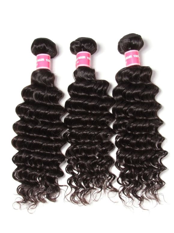 Klaiyi Brazilian Deep Wave Human Hair 1/3/4 Bundles Virgin Hair Flash Sale