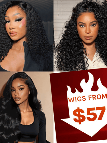 Wigs From $57 |  Klaiyi Black Friday Special Offer Super Sale 100% Human Hair Wig Limited Stock Flash Sale