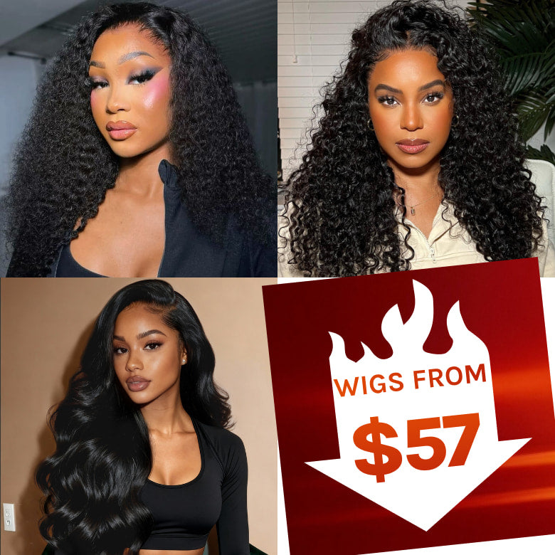 Wigs From $57 |  Klaiyi Black Friday Special Offer Super Sale 100% Human Hair Wig Limited Stock Flash Sale