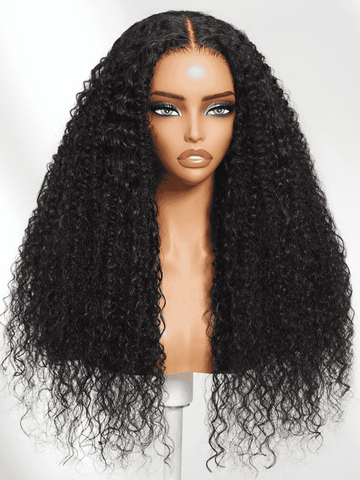Klaiyi 7x5 No Slip Mixed Curls Wig Three-Curl Blended Texture Multi-Textured Put On and Go Glueless Wig