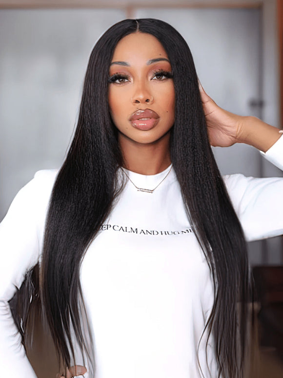 Extensions Klaiyi Light Yaki lisses en cheveux humains, tissage Yaki ultra naturel, 2/3/4 paquets