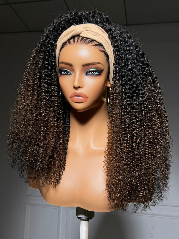 Perruque Klaiyi Ombre Brown Balayage Highlight Body Wave 7x5 Bye Bye Knots, précolorée, sans colle, en cheveux humains et dentelle. 