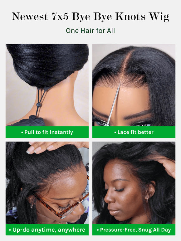 Extra 50% OFF Code:HALF50 | Klaiyi Ombre Chestnut Brown Yaki Straight Put On and Go Glueless Wig 7x5 Bye Bye Knots And 13x4 Lace Frontal Human Hair Wigs with Invisi Drawstring