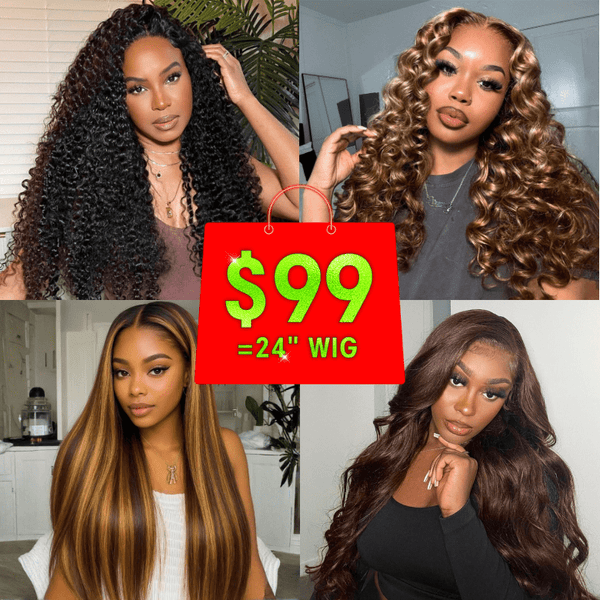$99=24" Wig | Klaiyi Black Friday Bonus Sale 100% Human Hair Wigs Limted Stock Flash Sale