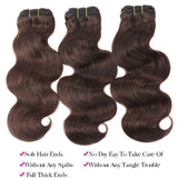Klaiyi Clearance Light Brown Hair Bundles Caramel Highlight Hair Weave Bundles 2/3 Bundle Deals Body Wave/Straight Hair Flash Sale