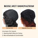 Buy 1 Get 1 Free,Code:BOGO |Klaiyi Beginner Friendly Brunette Auburn Brown V Part Body Wave Wig No Leave Out Super Natural