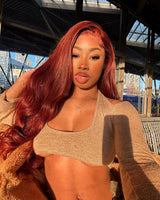 $169 Get 2 Wigs |  13x4 Lace Front Reddish Brown Body Wave Wig + U Part Jerry Curly Balayage Blonde Wig Flash Sale