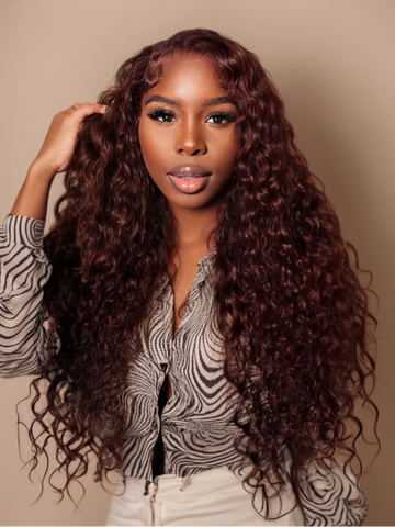 Klaiyi Jerry Curl Human Hair Weave 3 or 4 Bundles Extensions Reddish Brown Color Flash Sale