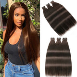 Klaiyi Clearance Light Brown Hair Bundles Caramel Highlight Hair Weave Bundles 2/3 Bundle Deals Body Wave/Straight Hair Flash Sale