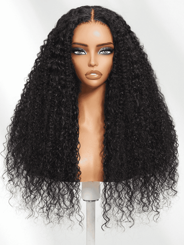 Klaiyi 7x5 No Slip Mixed Curls Wig Three-Curl Blended Texture Multi-Textured Put On and Go Glueless Wig