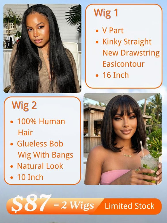 $87 Get 2 Wigs | Klaiyi BOGO Free Friday Bonus Deal 100% Human Hair Flash Sale