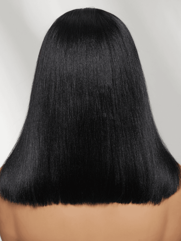 Klaiyi Light Yaki Straight Put On & Go Glueless Bob Wig 7x5 Lace Closure Wig Beginner Friendly Human Hair Wig Flash Sale
