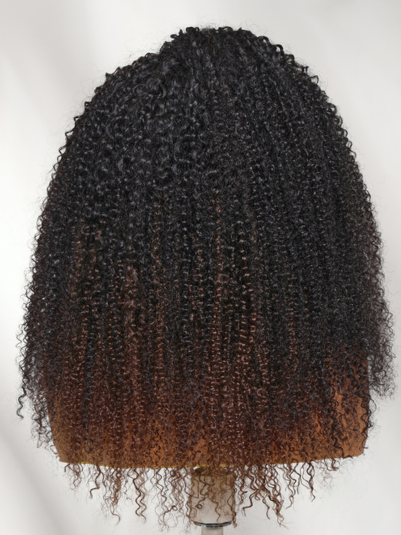 Perruque Klaiyi Ombre Brown Balayage Highlight Body Wave 7x5 Bye Bye Knots, précolorée, sans colle, en cheveux humains et dentelle. 