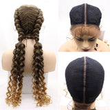 Klaiyi Braided Lace Front Wigs Colored Hair Long Wigs With Baby Hair Knotless Flash Sale