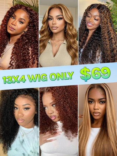 All 13x4 Lace WIg Only $69 | Midweek Savings 100% Glueless Human Hair Wigs Limited Stock Flash Sale